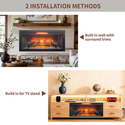 42 inch Infrared Electric Fireplace with Removable Trim kit Insert, Touch Panel Home Decor Heater - 1st Choice Furniture Direct