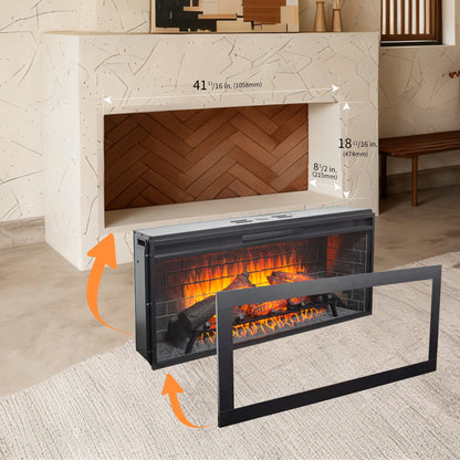 42 inch Infrared Electric Fireplace with Removable Trim kit Insert, Touch Panel Home Decor Heater - 1st Choice Furniture Direct