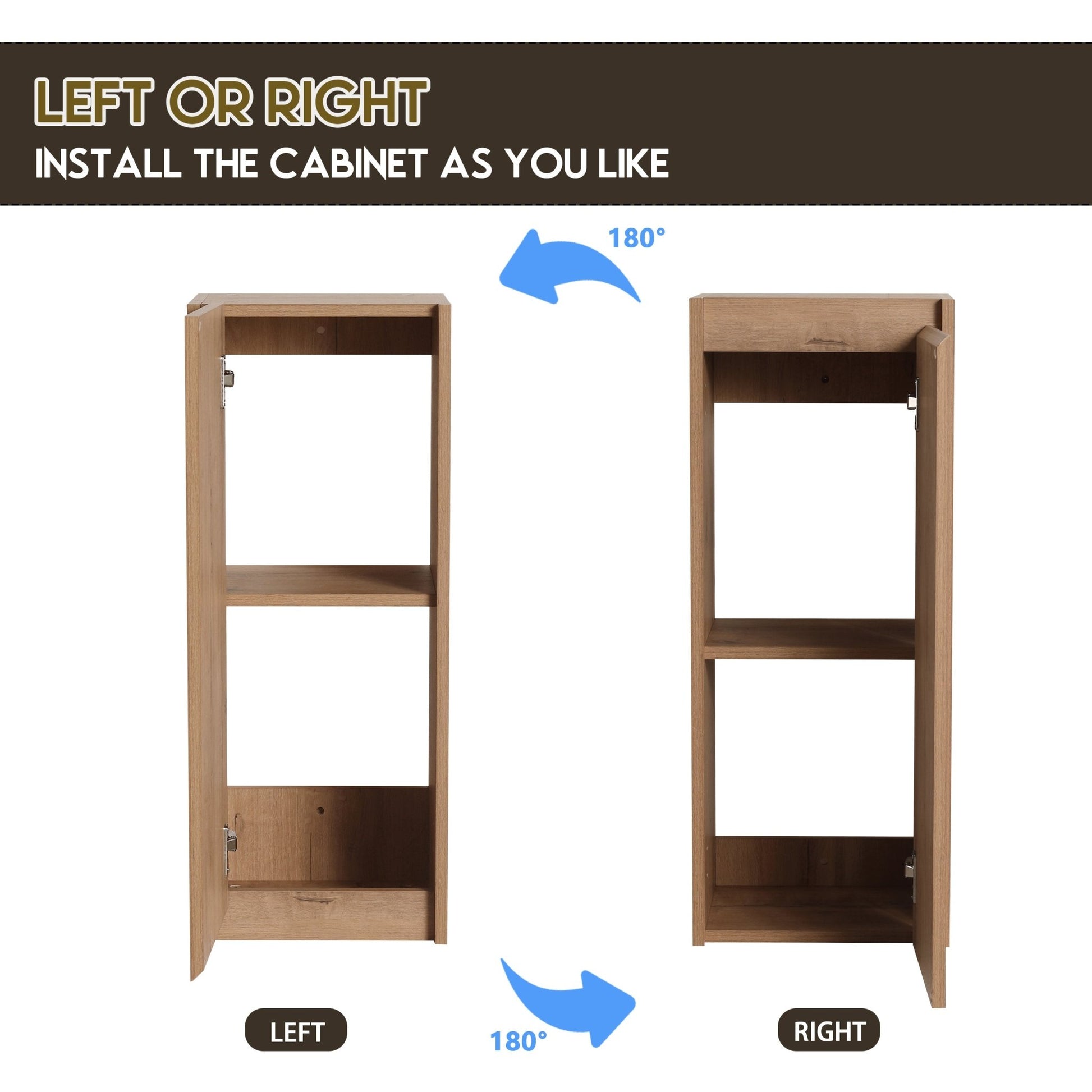 42' Wall - Mounted Bathroom Vanity With Sink and Side Cabinet, Soft Close Doors,00112IMO - 0630IMO - 0612GWH Combination Cabinet(KD - Packing) - 1st Choice Furniture Direct