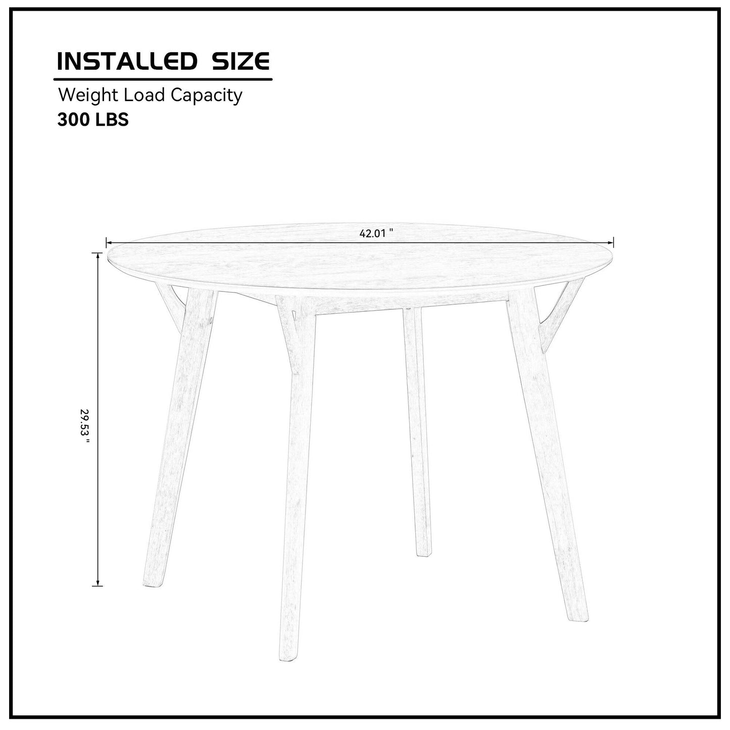 42.01 Inch Saving Place Table,Wooden Dining Table for 4 Persons,Modern Design Round Kitchen Table for Living Room,Apartment,Restaurant,Black - 1st Choice Furniture Direct