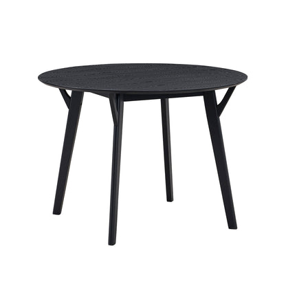 42.01 Inch Saving Place Table,Wooden Dining Table for 4 Persons,Modern Design Round Kitchen Table for Living Room,Apartment,Restaurant,Black - 1st Choice Furniture Direct