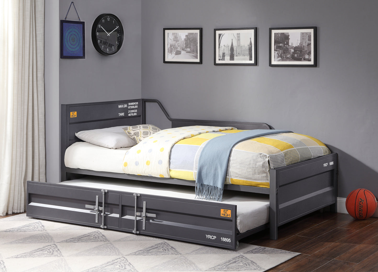 Cargo Gunmetal Finish Daybed W/Trundle (Twin)