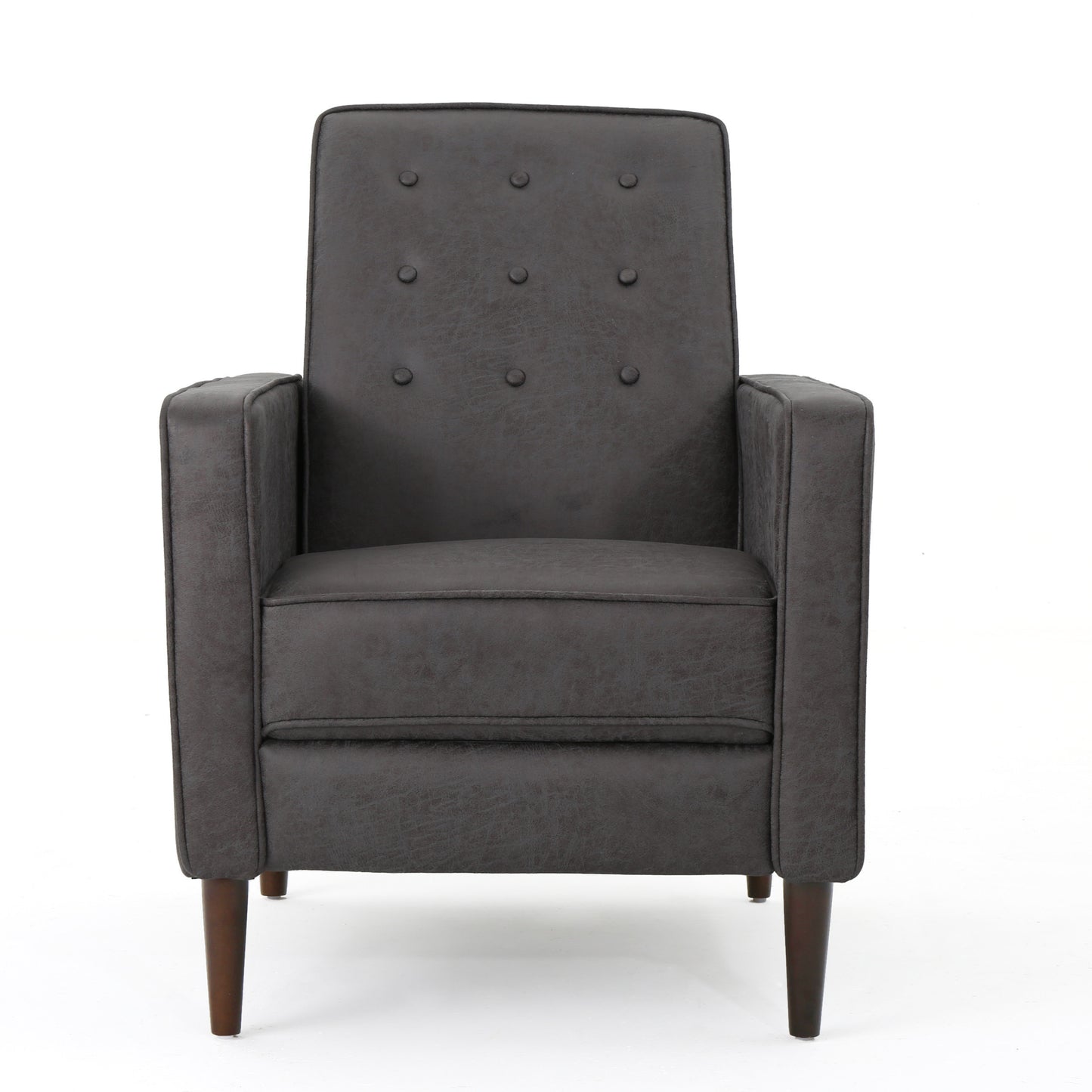 Slate Microfiber Recliner Chair with Birch Wood Legs