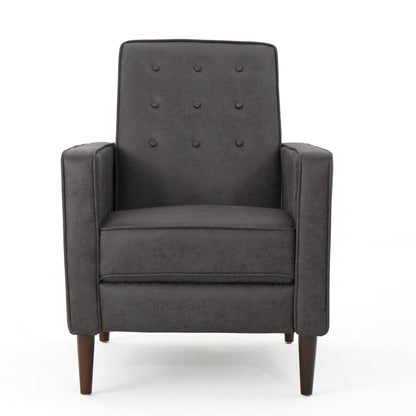 Slate Microfiber Recliner Chair with Birch Wood Legs