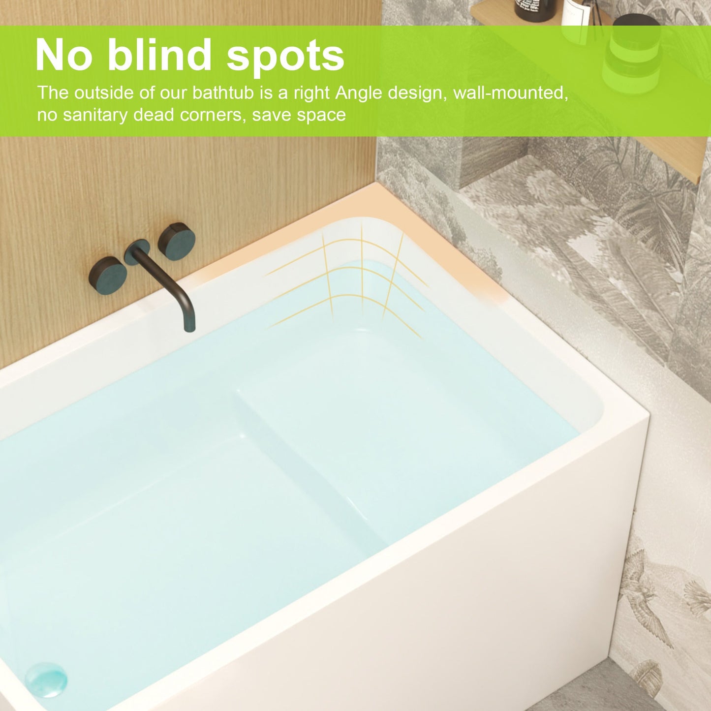 43' Acrylic Freestanding Bathtub with seat: Spacious rectangle Shape, Gloss White Finish, Chrome Overflow & Pop - Up Drain - 1st Choice Furniture Direct