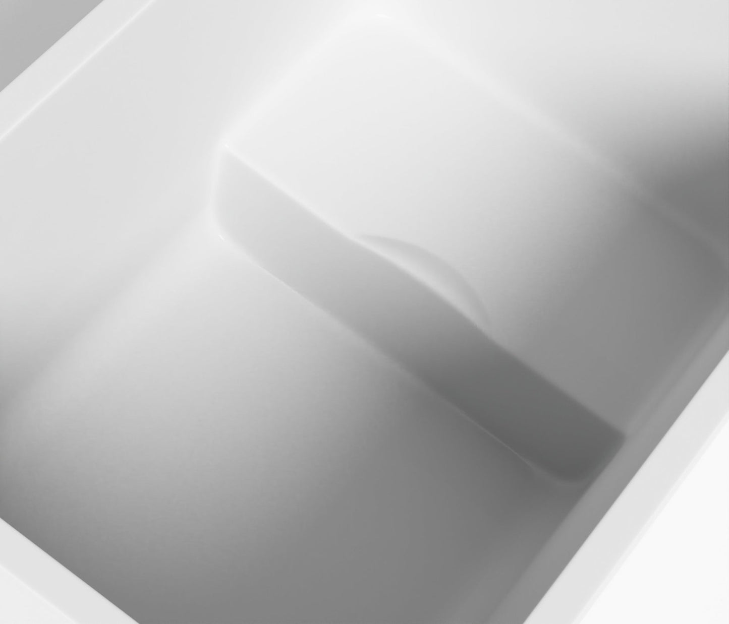 43' Acrylic Freestanding Bathtub with seat: Spacious rectangle Shape, Gloss White Finish, Chrome Overflow & Pop - Up Drain - 1st Choice Furniture Direct