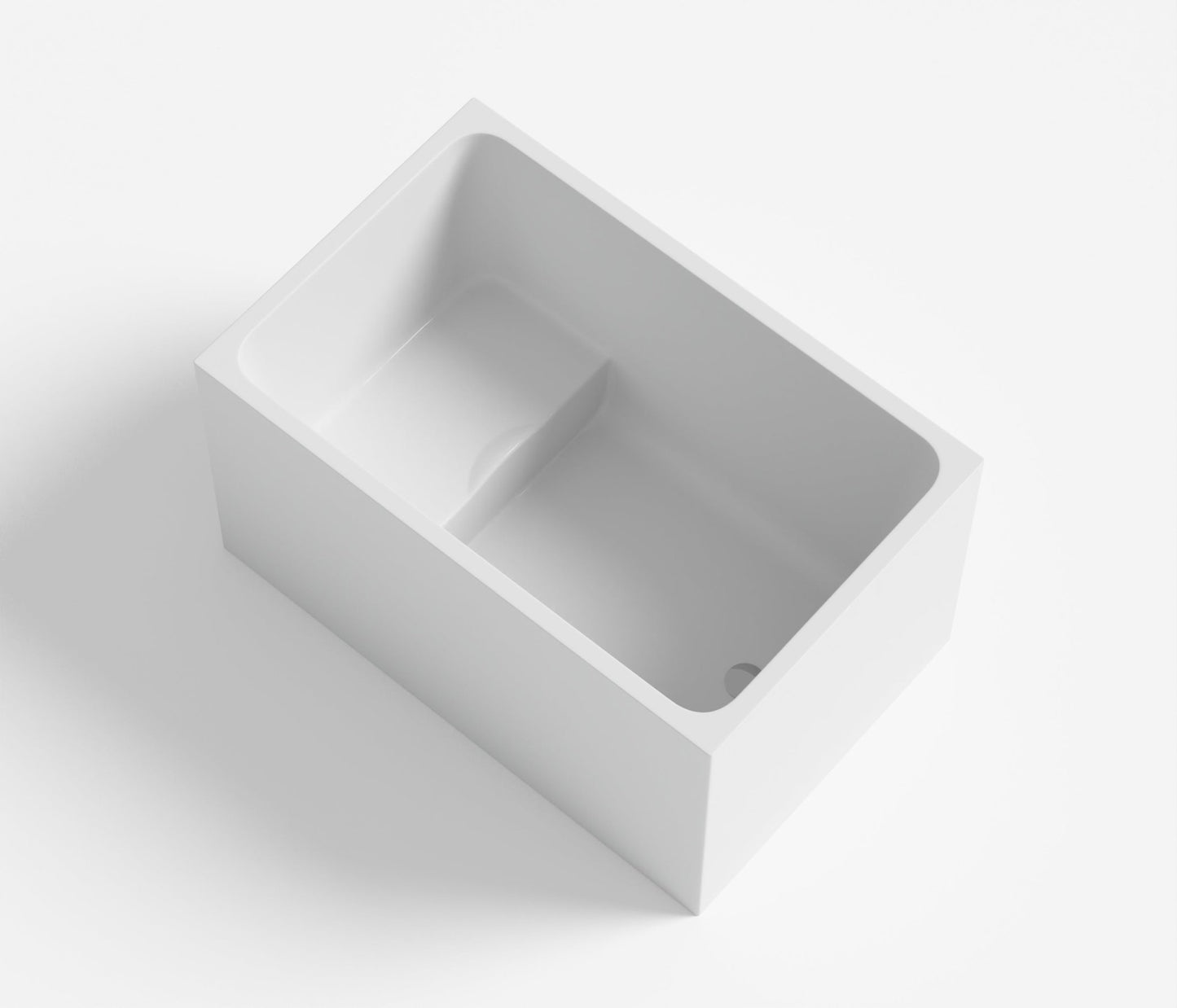 43' Acrylic Freestanding Bathtub with seat: Spacious rectangle Shape, Gloss White Finish, Chrome Overflow & Pop - Up Drain - 1st Choice Furniture Direct