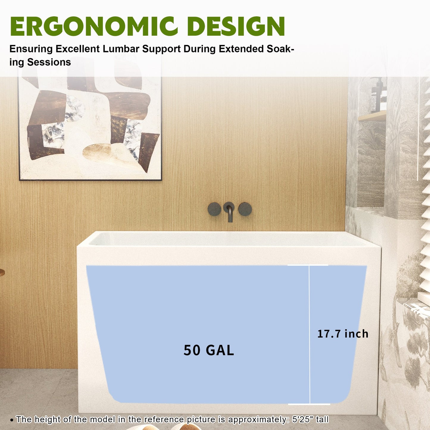 43' Gloss White Acrylic Freestanding Bathtub with Chrome Drain, Rectangular Shape, UV5 Anti - Yellowing Acrylic, CUPC Certified - 1st Choice Furniture Direct