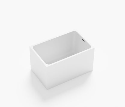 43' Gloss White Acrylic Freestanding Bathtub with Chrome Drain, Rectangular Shape, UV5 Anti - Yellowing Acrylic, CUPC Certified - 1st Choice Furniture Direct