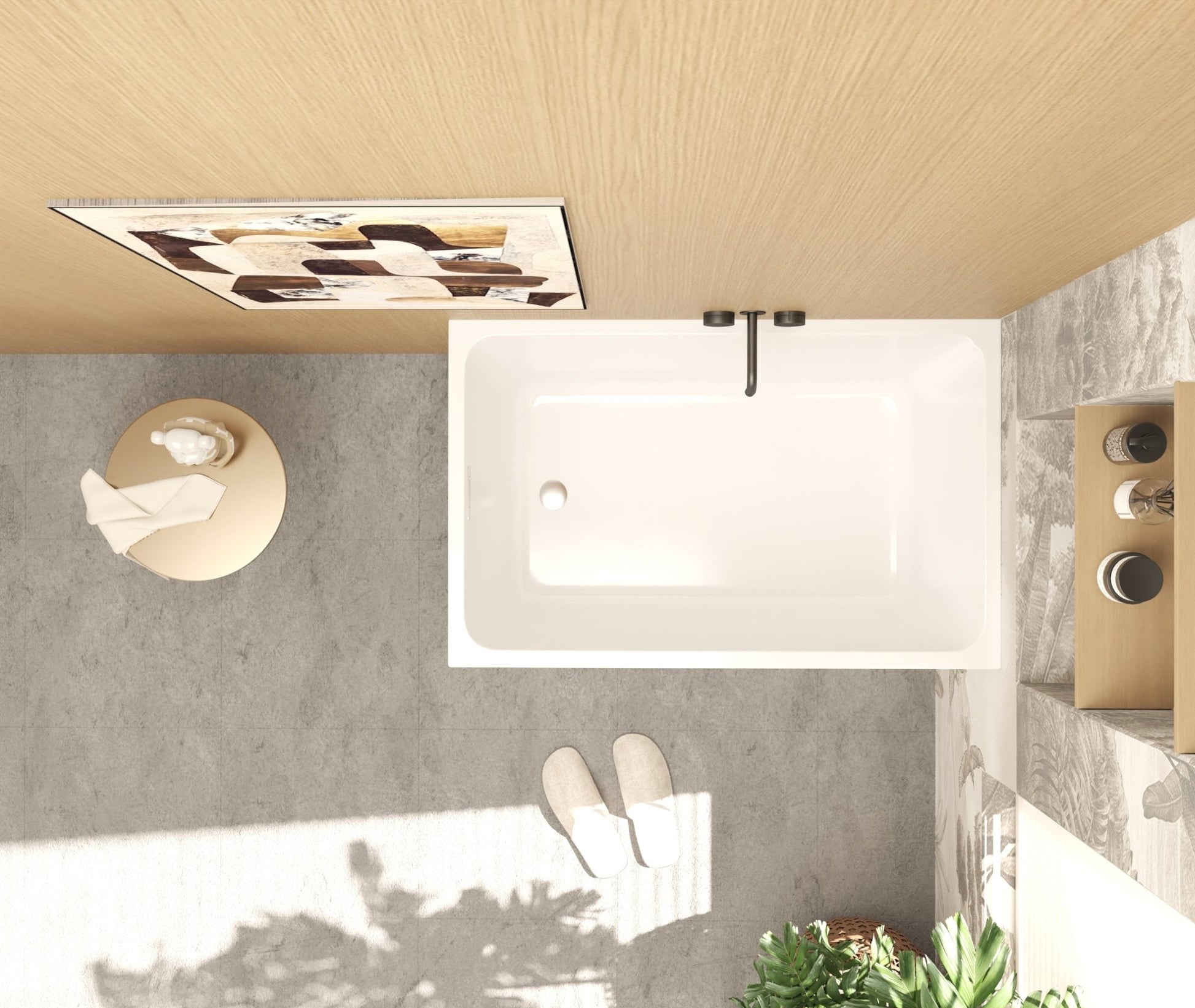 43' Gloss White Acrylic Freestanding Bathtub with Chrome Drain, Rectangular Shape, UV5 Anti - Yellowing Acrylic, CUPC Certified - 1st Choice Furniture Direct