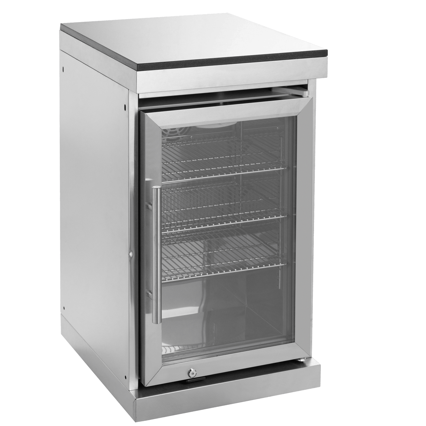 43 - Inch 6 - Burner 85000 BTU Deluxe Stainless Steel Gas Outdoor Kitchen Bar Barbecue Island Grill + Wine Cooler Compact Refrigerator + Rotisserie + Granite Countertops + Storage Cabinets & Drawers - 1st Choice Furniture Direct