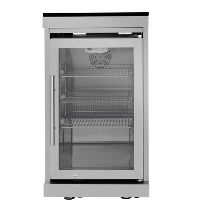 43 - Inch 6 - Burner 85000 BTU Deluxe Stainless Steel Gas Outdoor Kitchen Bar Barbecue Island Grill + Wine Cooler Compact Refrigerator + Rotisserie + Granite Countertops + Storage Cabinets & Drawers - 1st Choice Furniture Direct