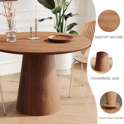 43 inch circular dining table, modern minimalist round table, MDF grain dining table, one handle and two packs - 1st Choice Furniture Direct