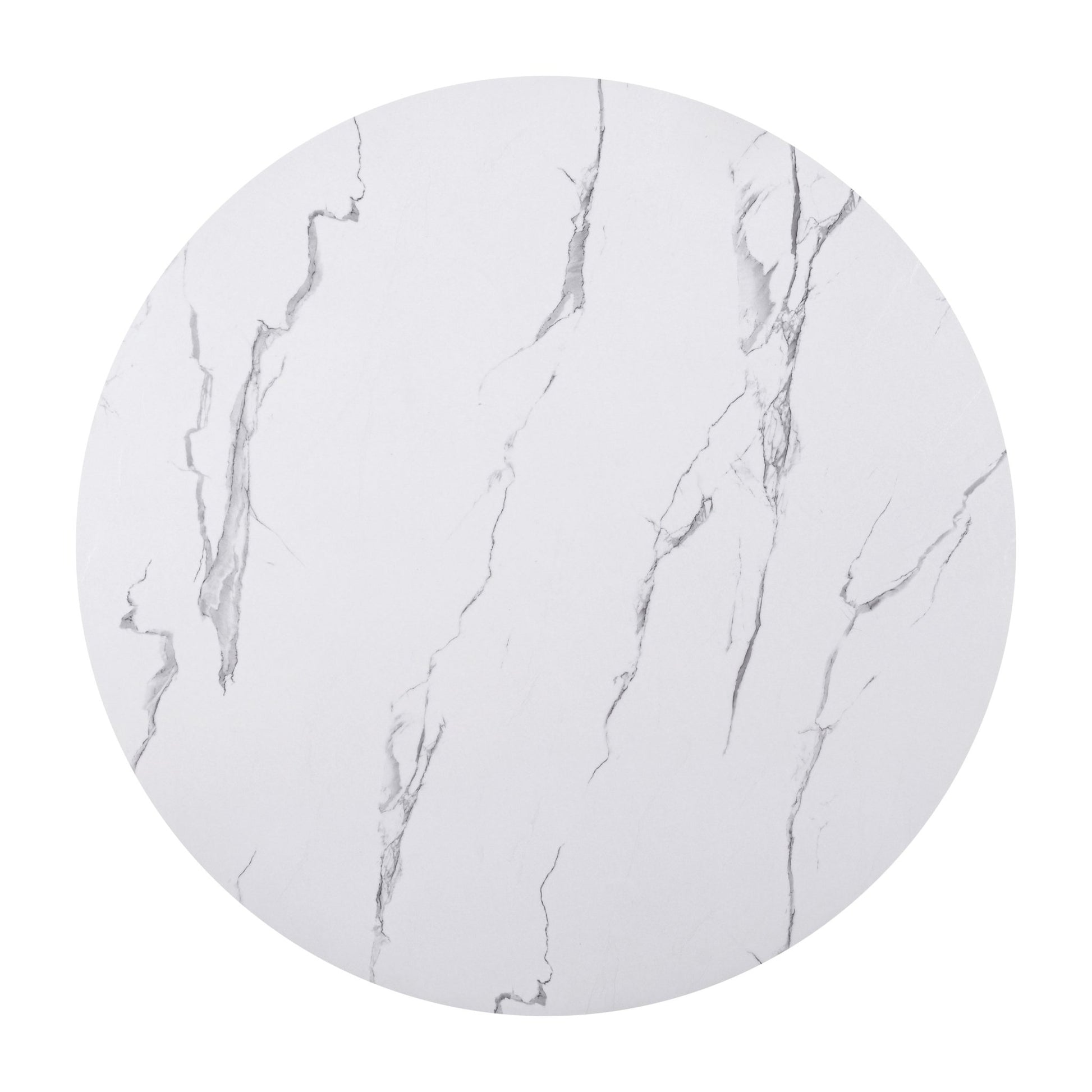 43 Inch Round Dining Table for 4 | Modern White & Black Kitchen Table - 1st Choice Furniture Direct