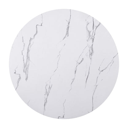 43 Inch Round Dining Table for 4 | Modern White & Black Kitchen Table - 1st Choice Furniture Direct