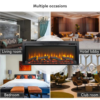 44 Inch Wall Mounted Electric Fireplace with Remote Control - 1st Choice Furniture Direct
