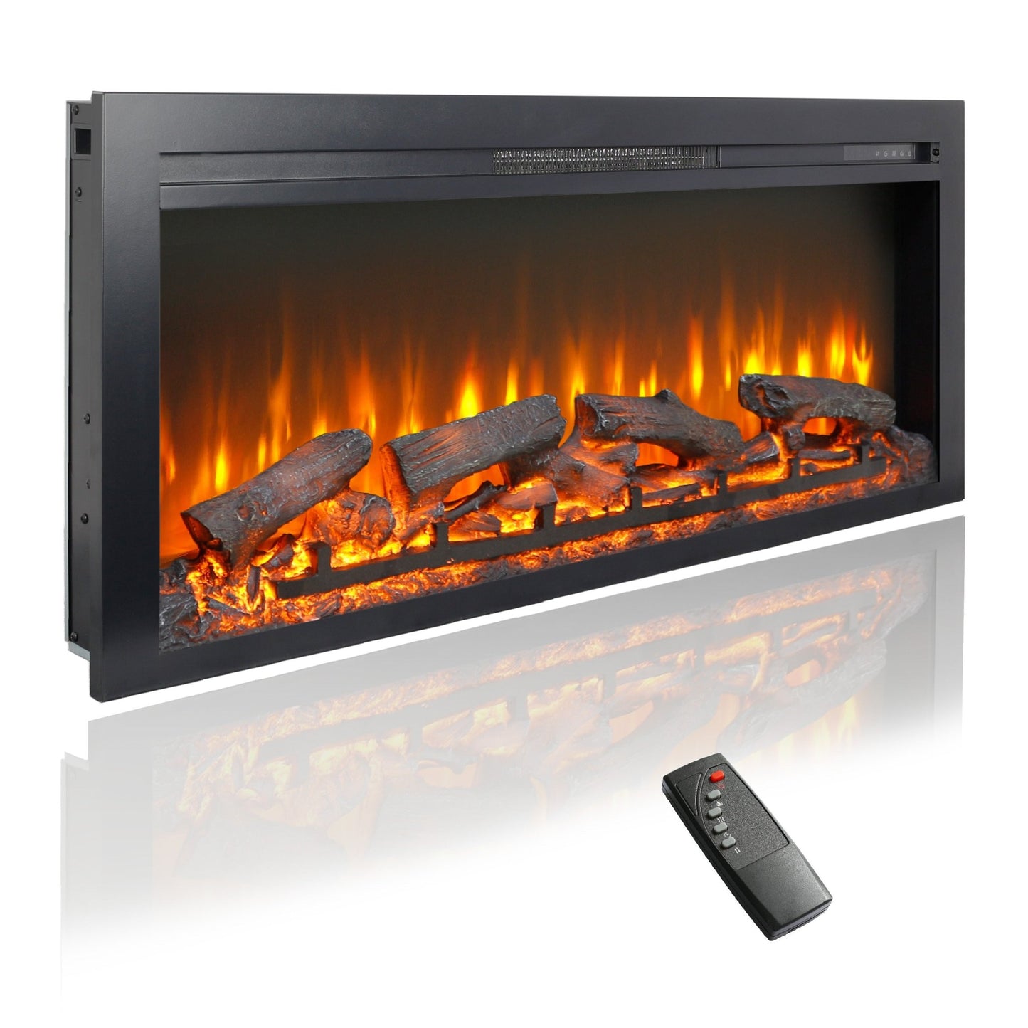 44 Inch Wall Mounted Electric Fireplace with Remote Control - 1st Choice Furniture Direct