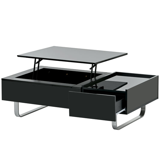 1st Choice Multi-functional Coffee Table with Lifted Tabletop in Black