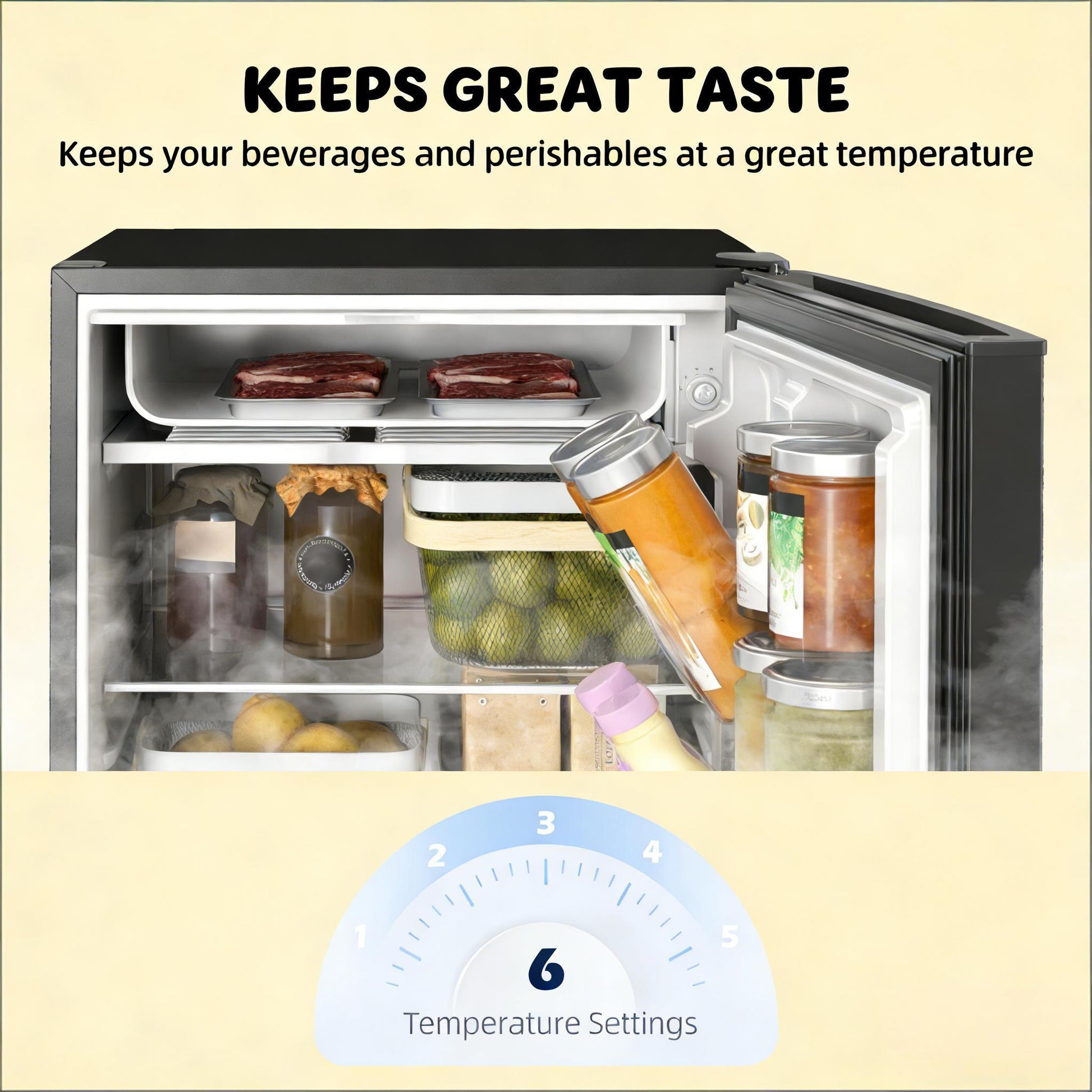 4.5 Cu. Ft. Black Mini Refrigerator with Freezer | Compact Fridge - 1st Choice Furniture Direct