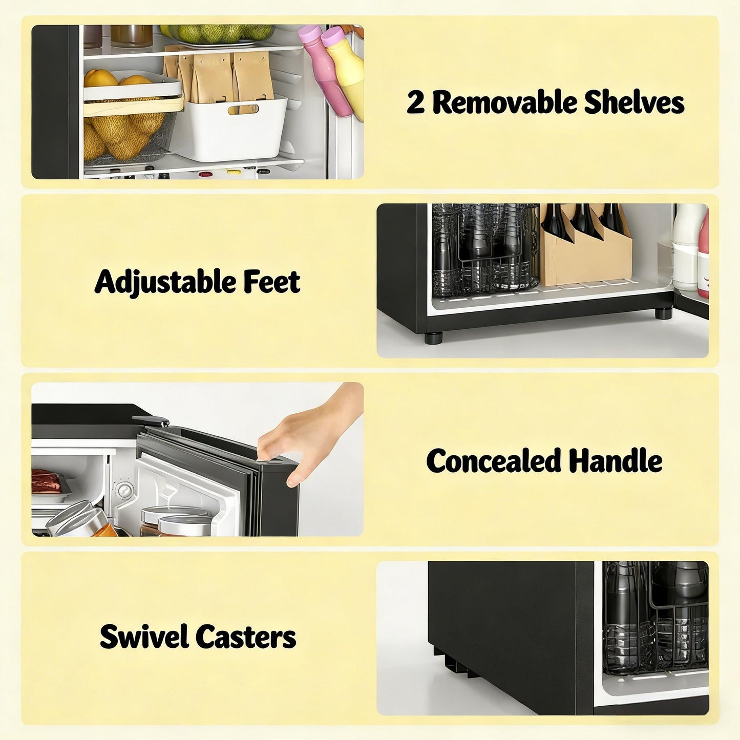 4.5 Cu. Ft. Black Mini Refrigerator with Freezer | Compact Fridge - 1st Choice Furniture Direct
