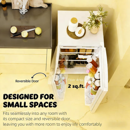 4.5 Cu. Ft. White Mini Fridge with Freezer – Compact Refrigerator for Dorm, Office & RV - 1st Choice Furniture Direct