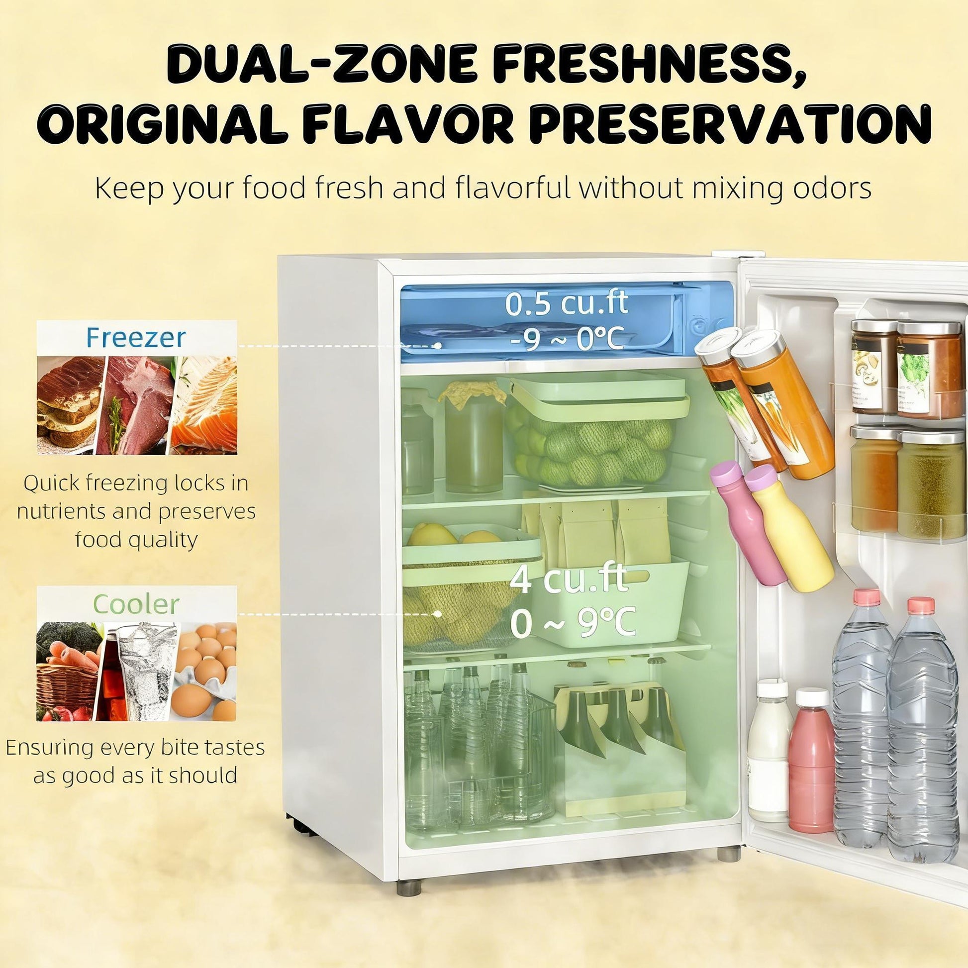 4.5 Cu. Ft. White Mini Fridge with Freezer – Compact Refrigerator for Dorm, Office & RV - 1st Choice Furniture Direct