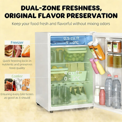 4.5 Cu. Ft. White Mini Fridge with Freezer – Compact Refrigerator for Dorm, Office & RV - 1st Choice Furniture Direct