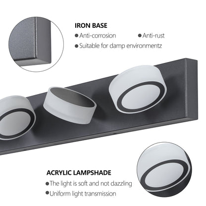 45" Modern Black LED Vanity Light | Dimmable Bathroom Fixture - 1st Choice Furniture Direct
