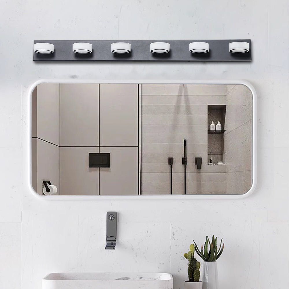 45" Modern Black LED Vanity Light | Dimmable Bathroom Fixture - 1st Choice Furniture Direct