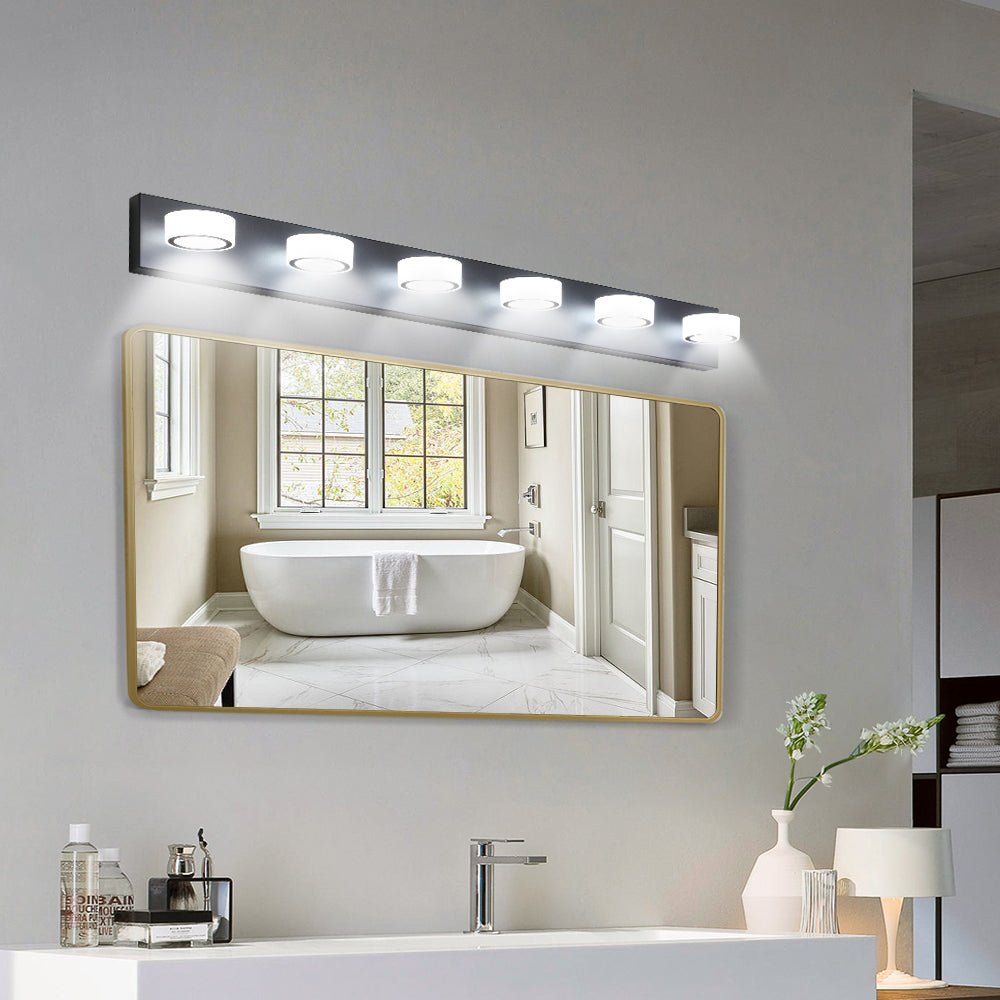 45" Modern Black LED Vanity Light | Dimmable Bathroom Fixture - 1st Choice Furniture Direct