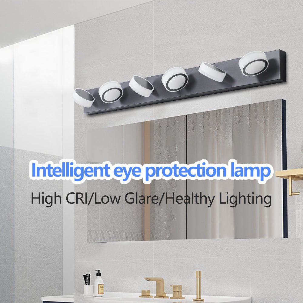 45" Modern Black LED Vanity Light | Dimmable Bathroom Fixture - 1st Choice Furniture Direct