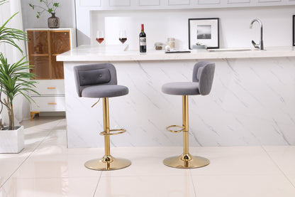 1st Choice Modern Swivel Velvet Bar Stool Counter Height - Set of 2