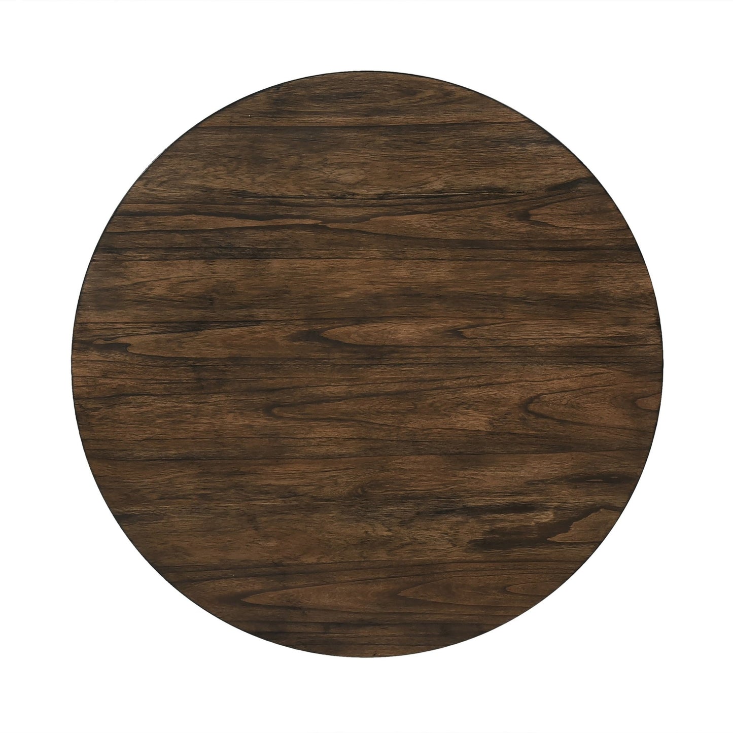 45.7' Round Dining Table with Storage Shelf, Modern Farmhouse Style, 30' Height, Rustic Dark Wood Top - 1st Choice Furniture Direct