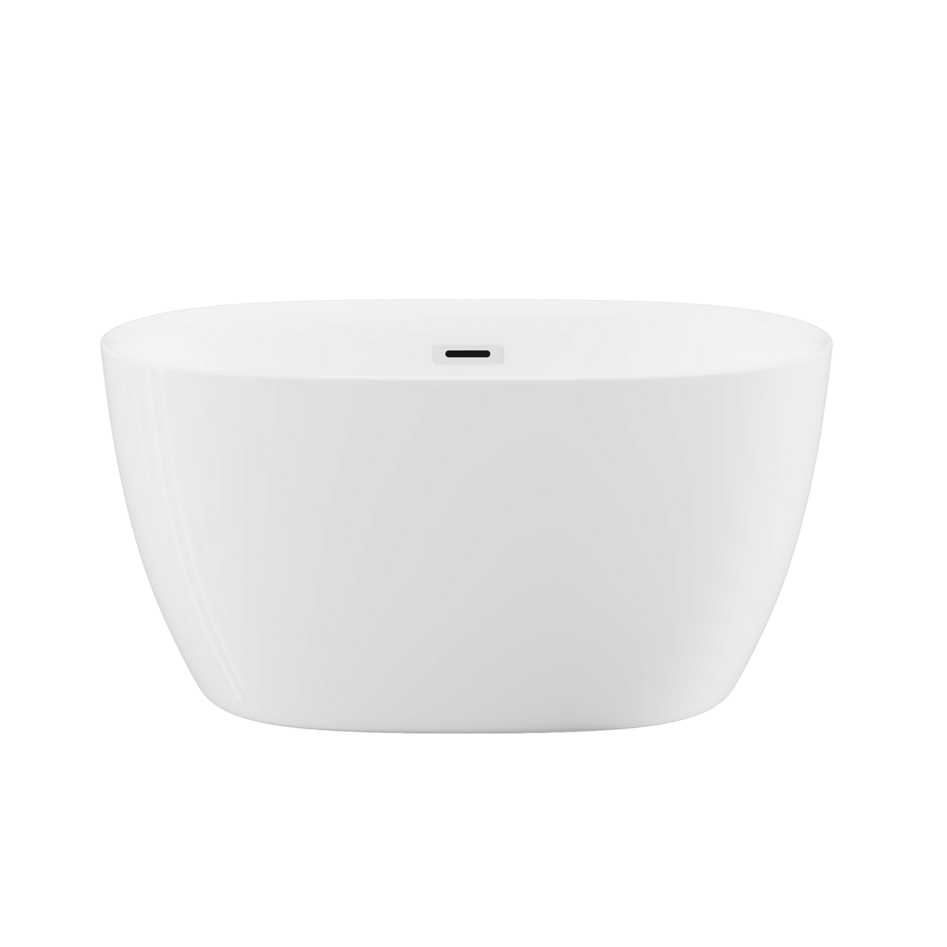 47'' Acrylic Freestanding Bathtub - Acrylic Soaking Tubs, White Bathtub, Oval Shape Freestanding Bathtub With Chrome Overflow and Pop - Up Drain CUPC Certificate - 1st Choice Furniture Direct