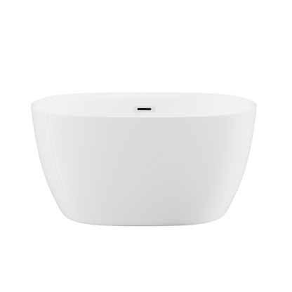 47'' Acrylic Freestanding Bathtub - Acrylic Soaking Tubs, White Bathtub, Oval Shape Freestanding Bathtub With Chrome Overflow and Pop - Up Drain CUPC Certificate - 1st Choice Furniture Direct