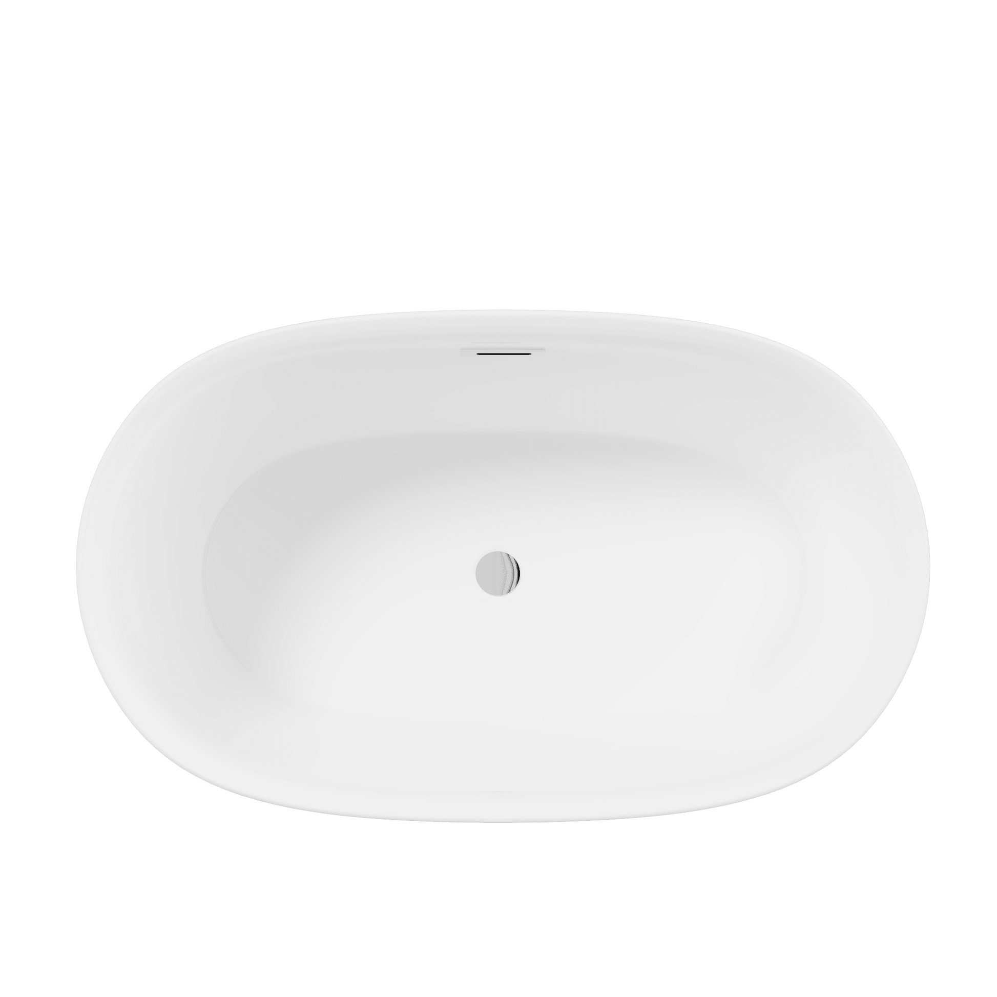 47'' Acrylic Freestanding Bathtub - Acrylic Soaking Tubs, White Bathtub, Oval Shape Freestanding Bathtub With Chrome Overflow and Pop - Up Drain CUPC Certificate - 1st Choice Furniture Direct