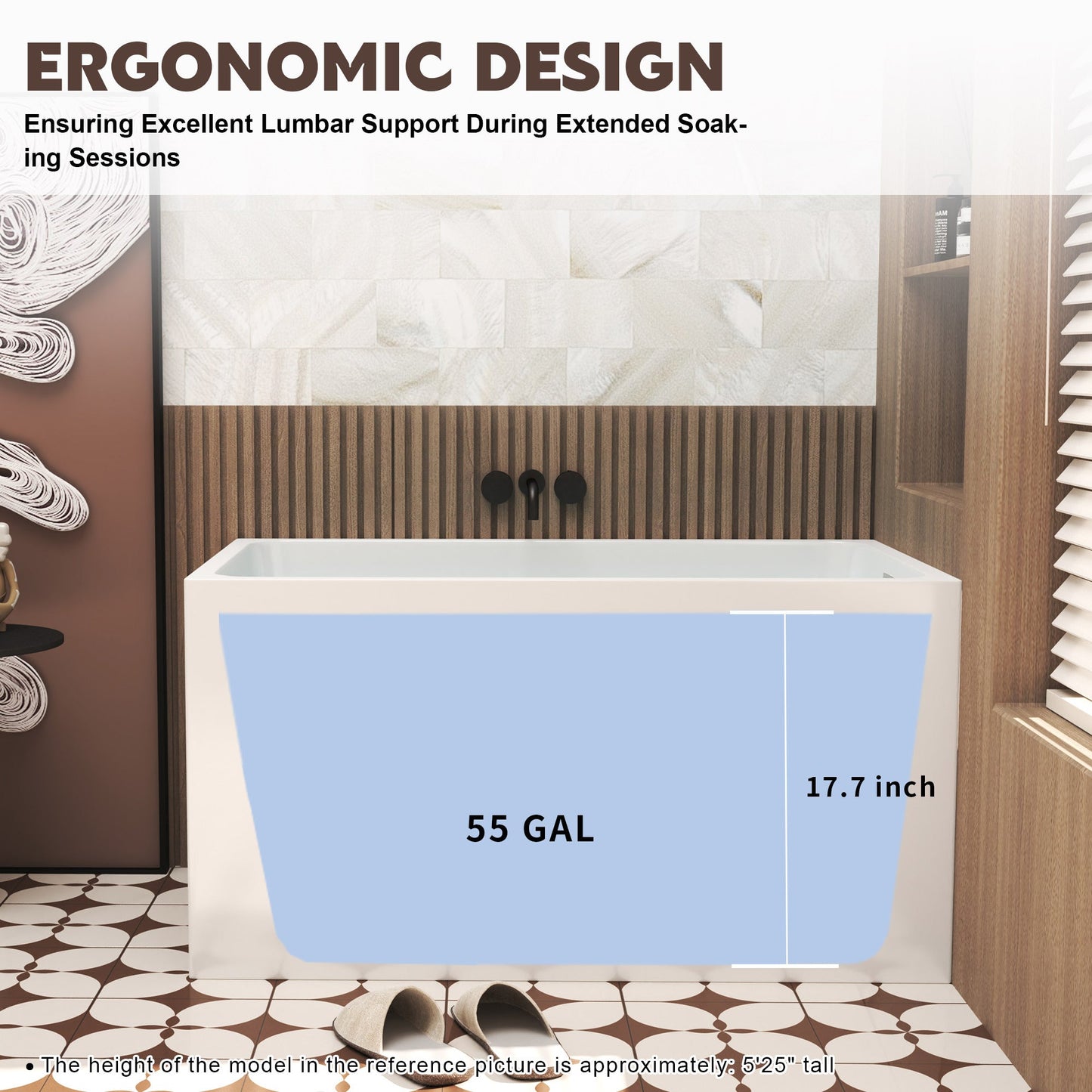 47' Acrylic Freestanding Bathtub ,Spacious rectangle Shape, Gloss White Finish, Chrome Overflow & Pop - Up Drain CUPC Certificate - 1st Choice Furniture Direct