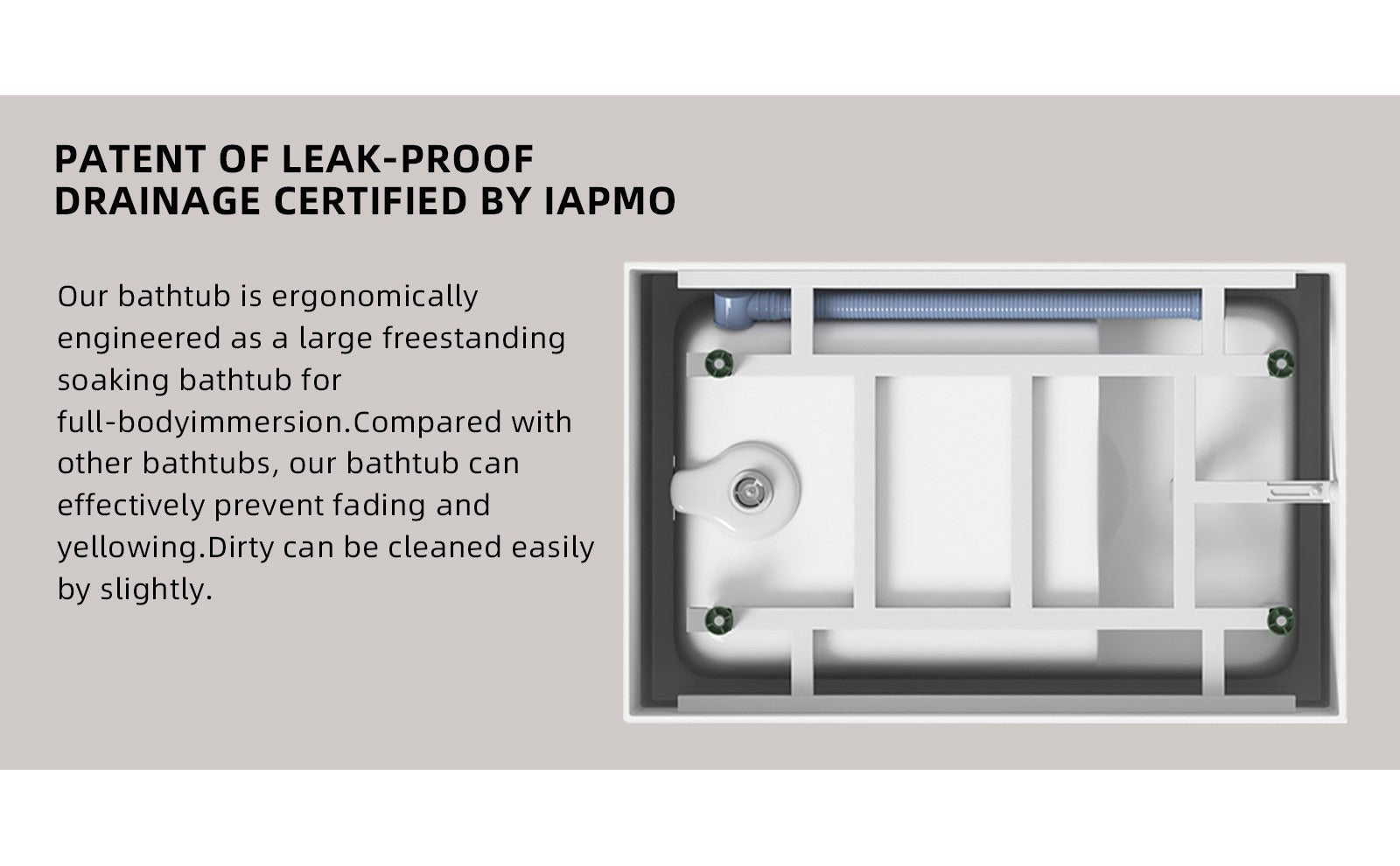 47' Acrylic Freestanding Bathtub ,Spacious rectangle Shape, Gloss White Finish, Chrome Overflow & Pop - Up Drain CUPC Certificate - 1st Choice Furniture Direct