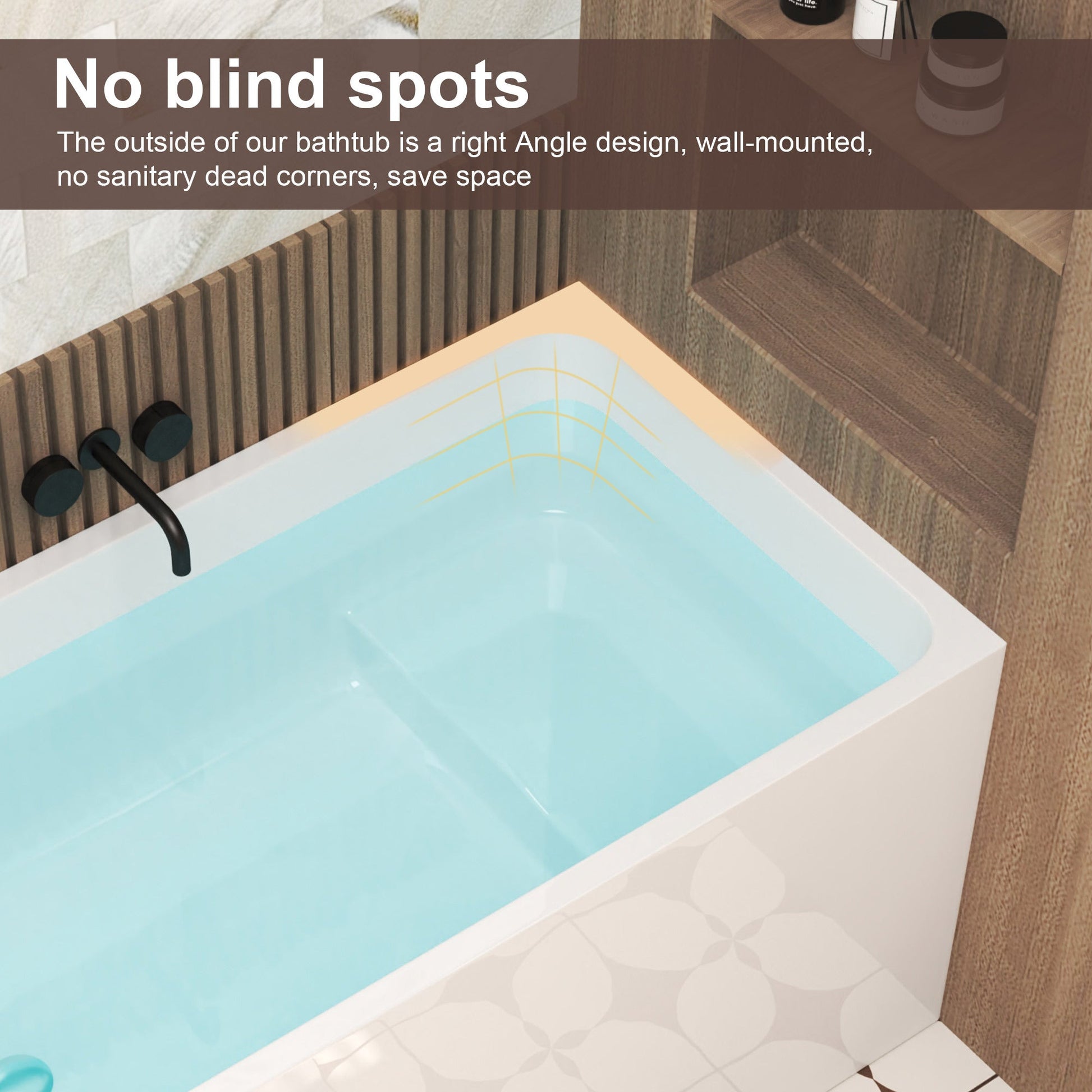 47' Acrylic Freestanding Bathtub with seat: Spacious rectangle Shape, Gloss White Finish, Chrome Overflow & Pop - Up Drain CUPC Certificate - 1st Choice Furniture Direct