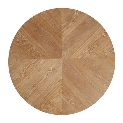 47-Inch Round Natural Pedestal Dining Table - 1st Choice Furniture Direct