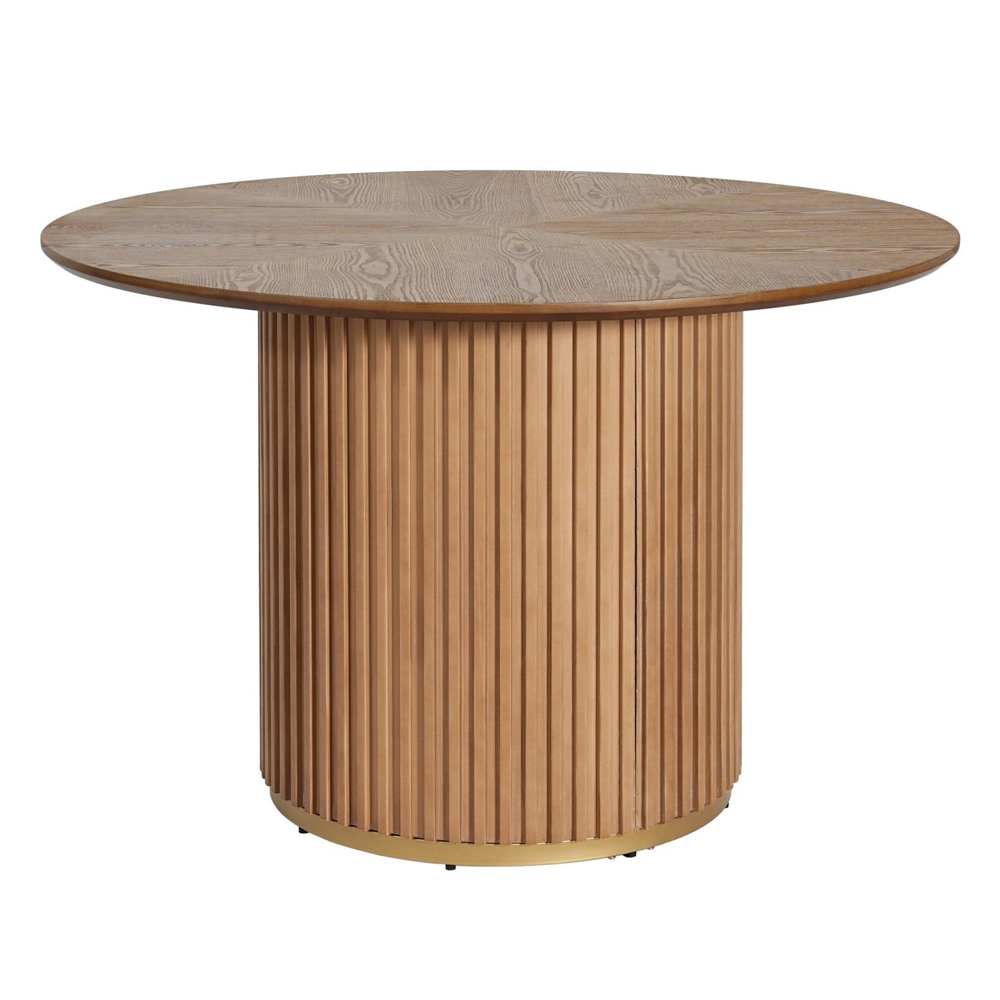 47-Inch Round Natural Pedestal Dining Table - 1st Choice Furniture Direct