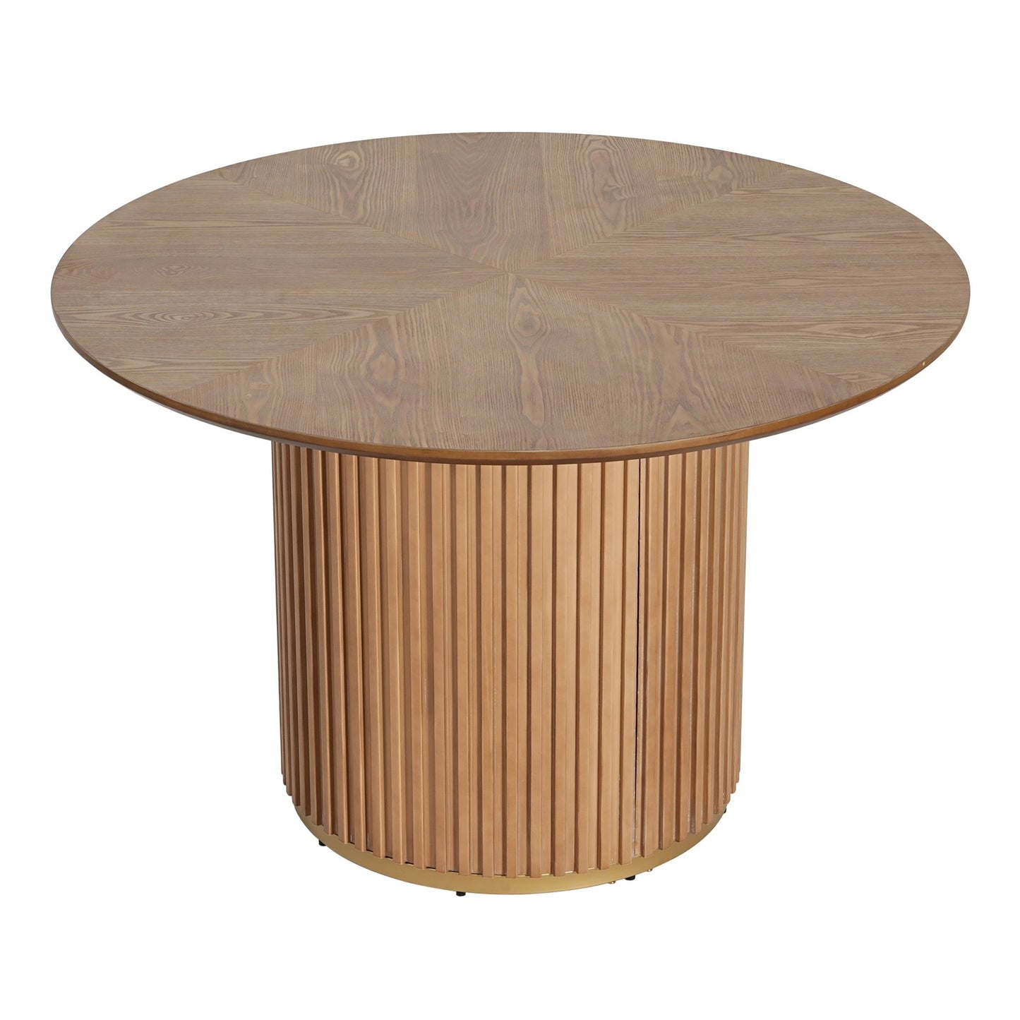 47-Inch Round Natural Pedestal Dining Table - 1st Choice Furniture Direct