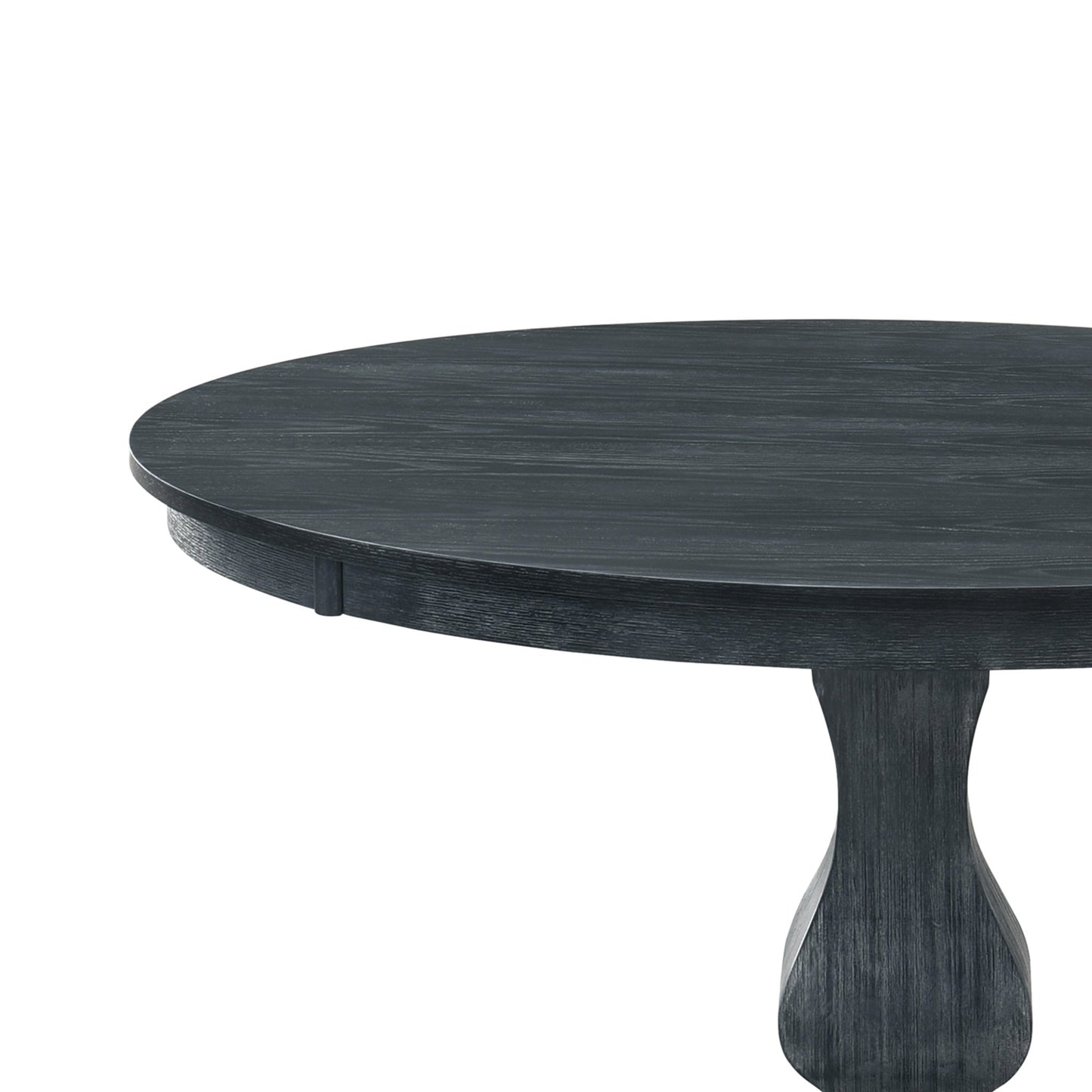 47-Inch Rustic Round Pedestal Dining Table in Charcoal Gray - 1st Choice Furniture Direct