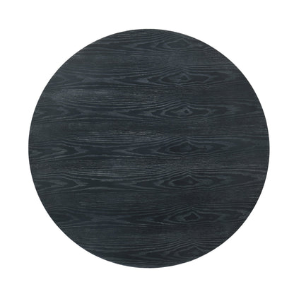 47-Inch Rustic Round Pedestal Dining Table in Charcoal Gray - 1st Choice Furniture Direct