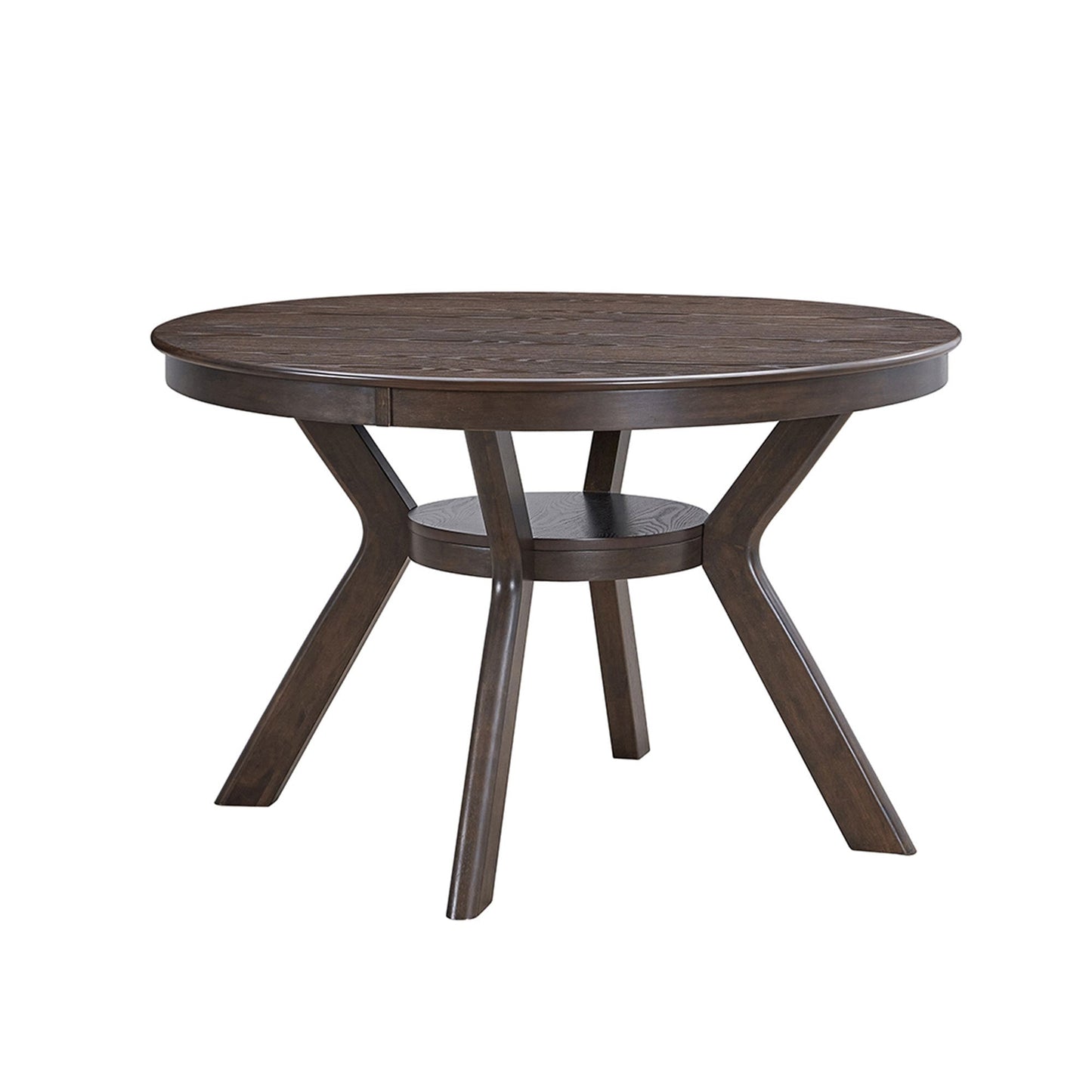 47.24''Round Rubber Wood Dining Table for 4 - 6 with Wooden Trestle Pedestal Base,Modern Kitchen Wooden Table Dinner Table for Dining Room, Living Room,Brown(1 Table) - 1st Choice Furniture Direct