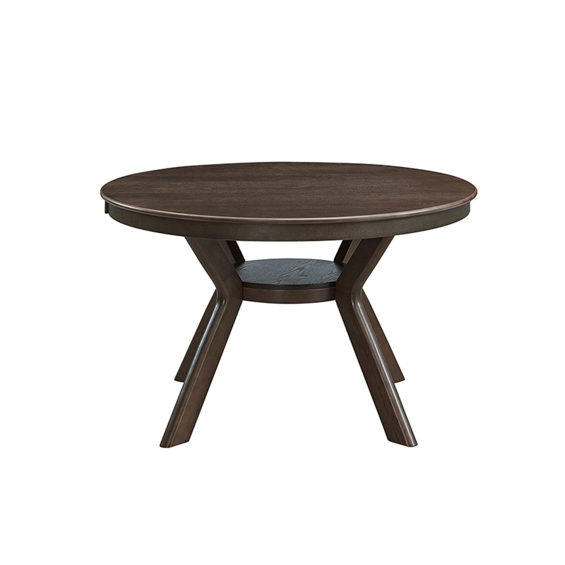 47.24''Round Rubber Wood Dining Table for 4 - 6 with Wooden Trestle Pedestal Base,Modern Kitchen Wooden Table Dinner Table for Dining Room, Living Room,Dark Brown(1Table) - 1st Choice Furniture Direct