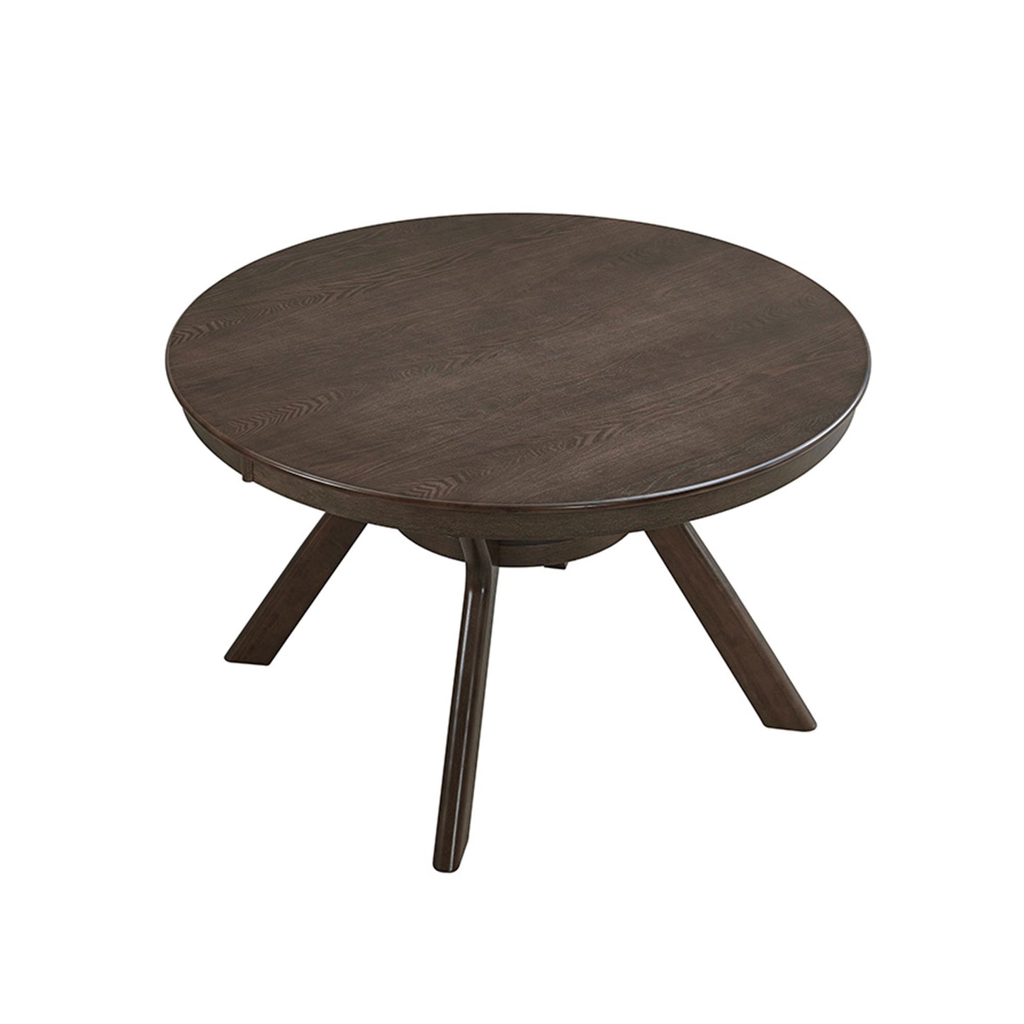 47.24''Round Rubber Wood Dining Table for 4 - 6 with Wooden Trestle Pedestal Base,Modern Kitchen Wooden Table Dinner Table for Dining Room, Living Room,Dark Brown(1Table) - 1st Choice Furniture Direct