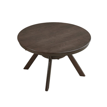 47.24''Round Rubber Wood Dining Table for 4 - 6 with Wooden Trestle Pedestal Base,Modern Kitchen Wooden Table Dinner Table for Dining Room, Living Room,Dark Brown(1Table) - 1st Choice Furniture Direct