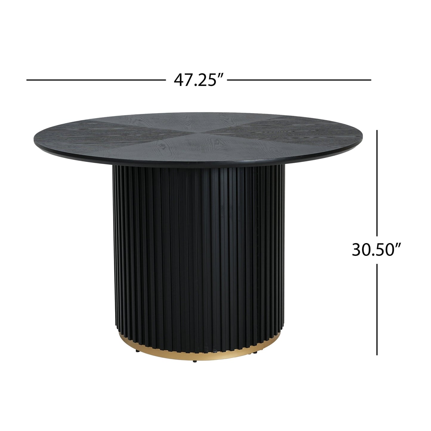 47.25' Round Pedestal Dining Table - N771P194860H_N771P194876J (Black) - 1st Choice Furniture Direct