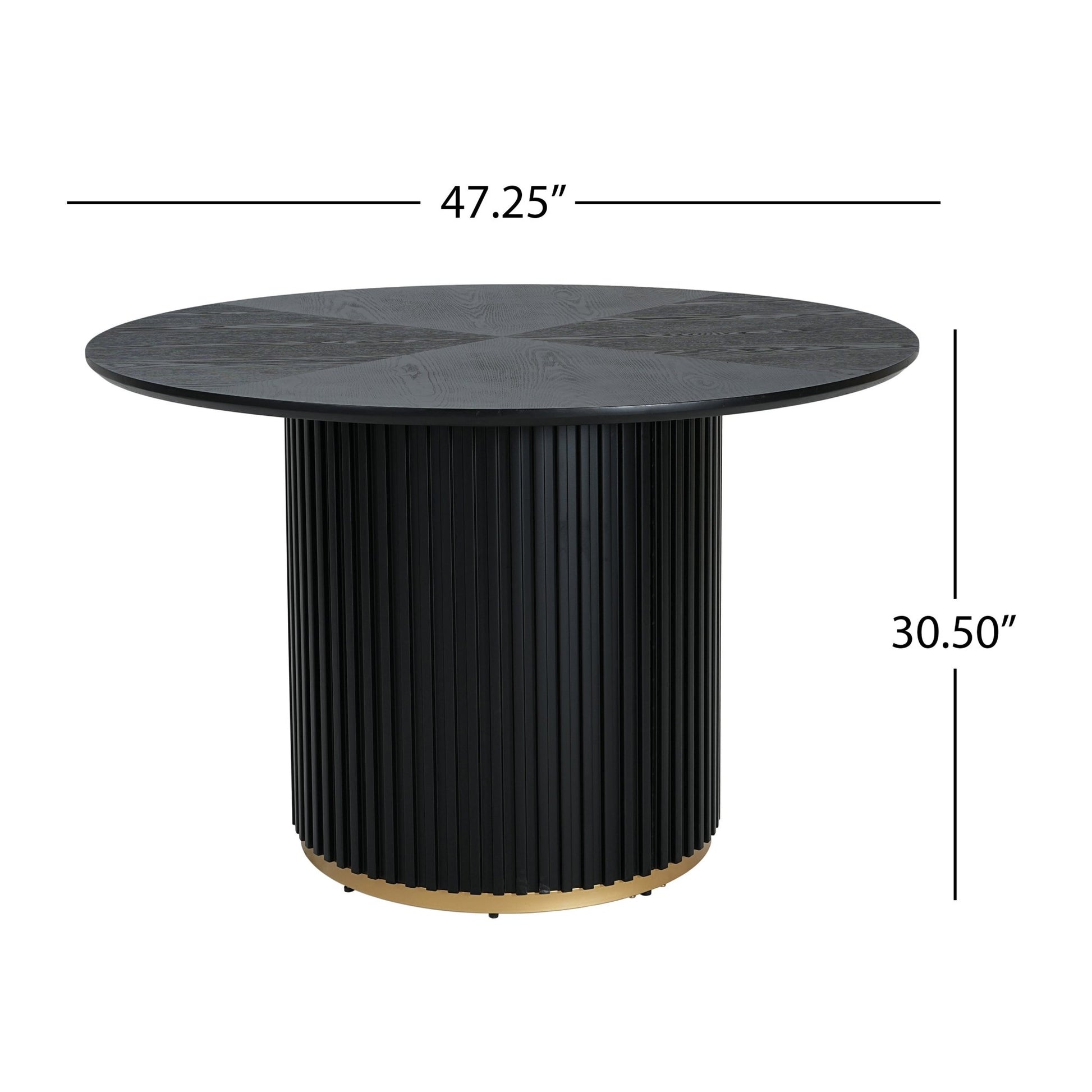 47.25' Round Pedestal Dining Table - N771P194860H_N771P194876J (Black) - 1st Choice Furniture Direct